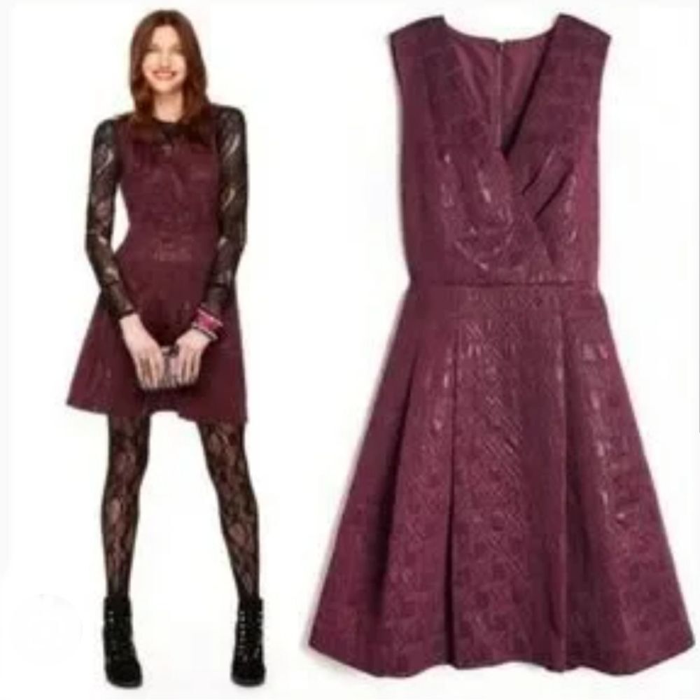 Kirna Zabate for Target Purple Jacquard Midi Dress, Size 14